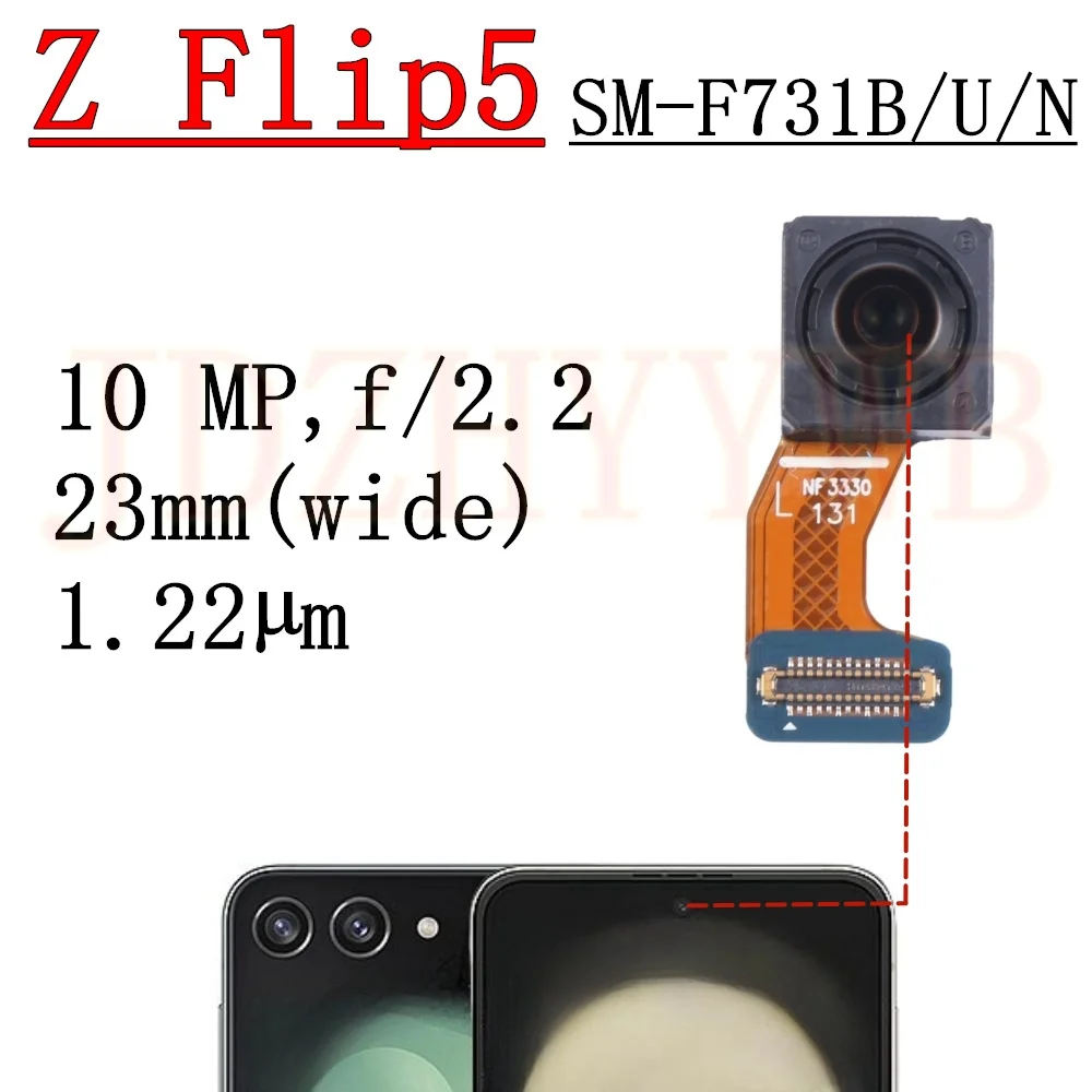 

Передняя задняя камера для Samsung Z Flip 5 Flip5 F731B F731U F731N Фронтальная камера для селфи Широкий основной задний модуль камеры Гибкий кабель