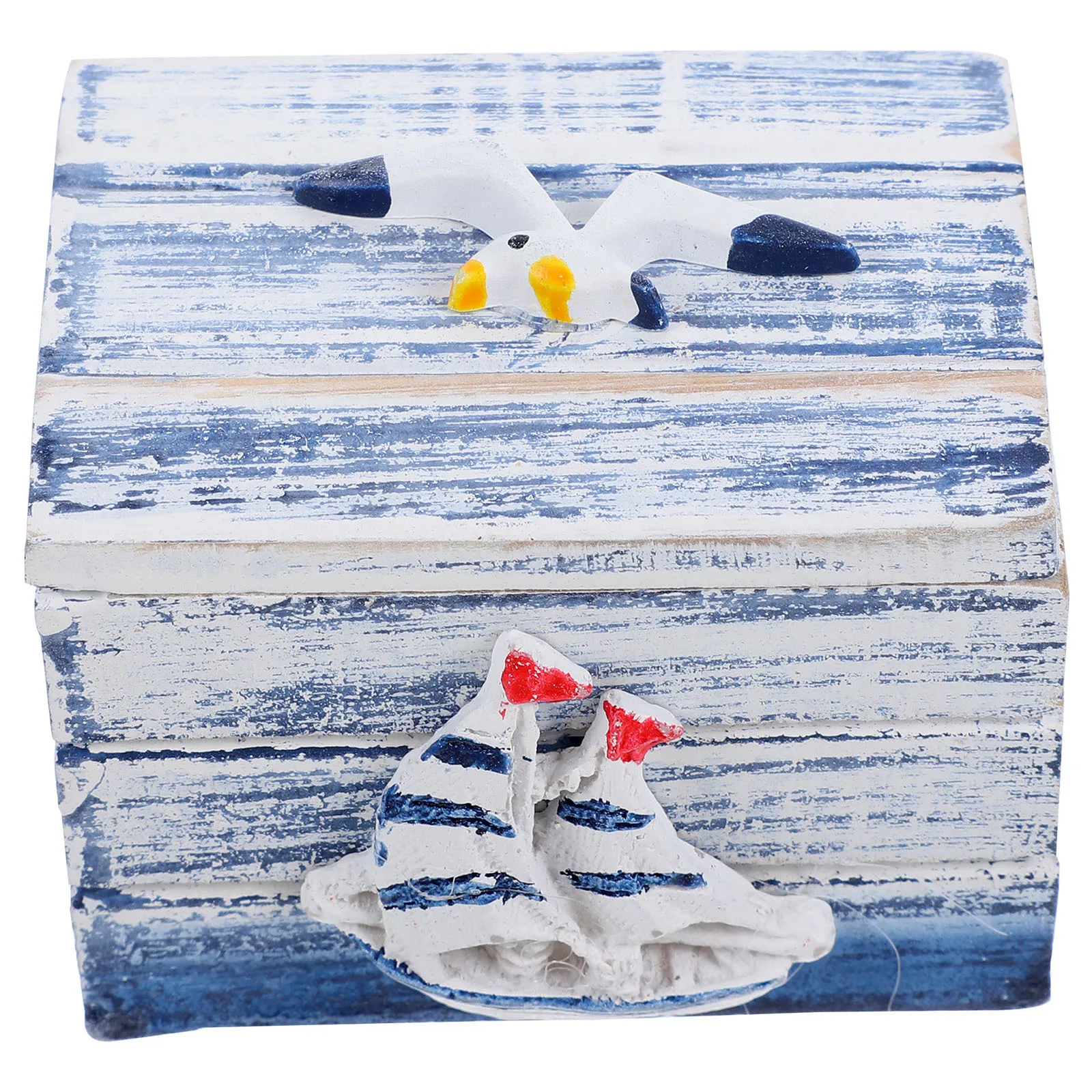 

Mediterranean Storage Box Small Wooden Organizer Beautiful Fashionable Desktop Table Decoration No Burrs Mediterranean Wood Box