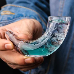 2019 New Originality Ox Horn Cocktail Glass Whisky Wine Glass Transparent Vodka Brandy Glassware Bar Personality Wine Glass Gift