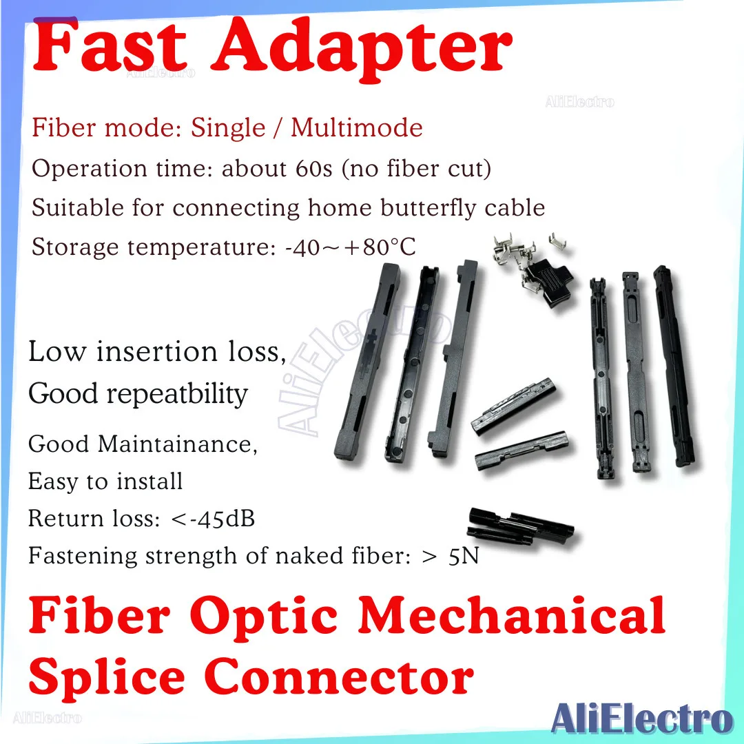 

L925BP Drop Cable FTTH Fiber Optic Mechanical Splicer Fast Connector Upgrade Flexer Butt Cold Splice Bare Fiber