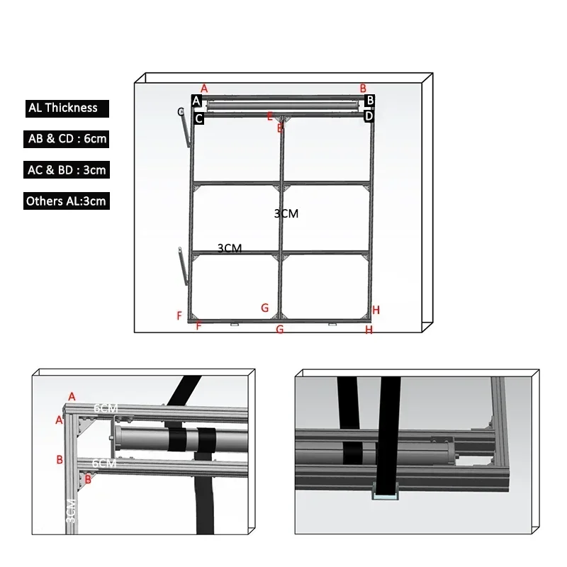 RV Caravan Electric Lift Bed Adjustable Intelligence Bed Motorhome Aluminum Profile Lifting Bed for Caravan,Camper Accessories