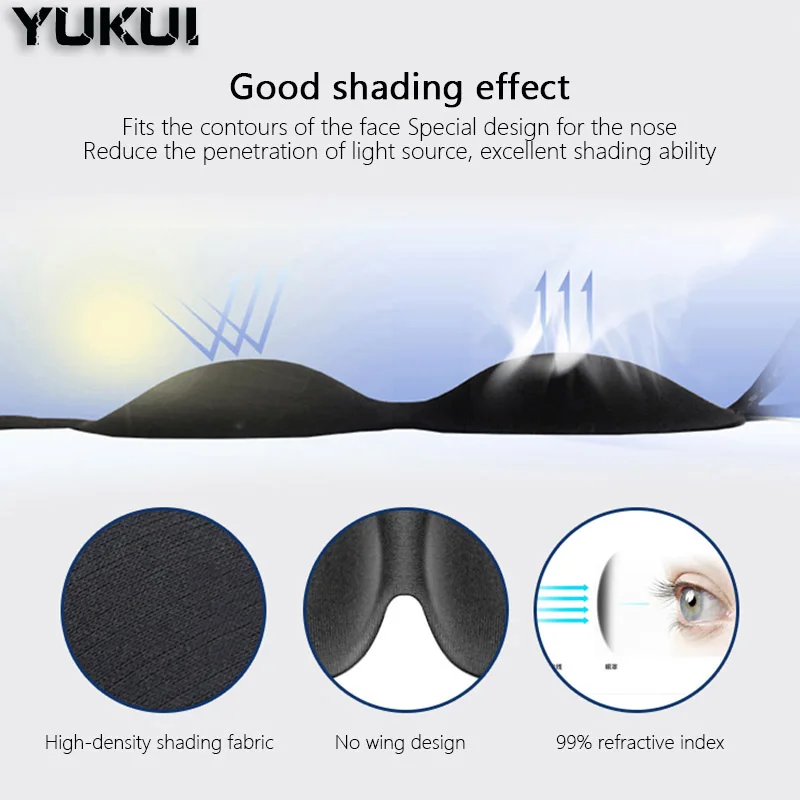 3D Shading Eyepatch Eye Relax Massager Night Eyeshade Travel Rest Eyes Cover Patch Paded Soft Sleeping Mask Breathable Blindfold