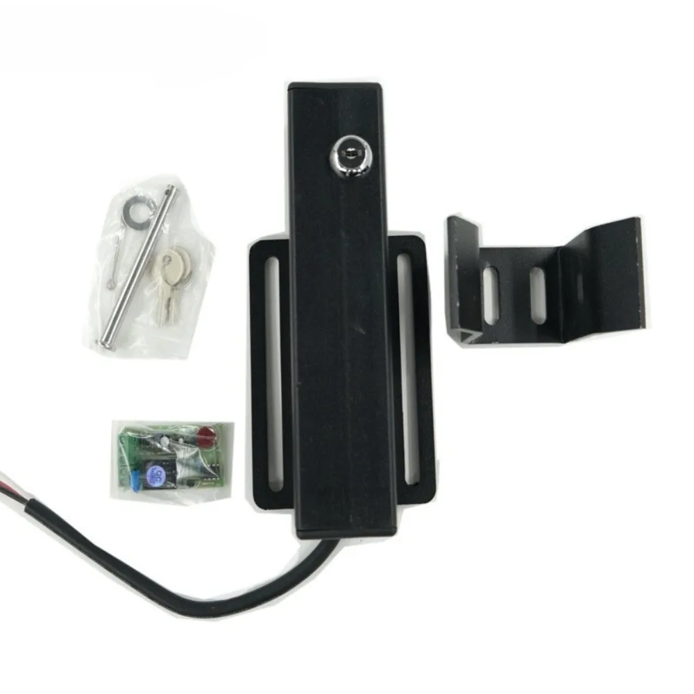 Black Casement Door Opener Electronic Lock DC12V Straight Arm Eight-character Electric Door Motor Latch Lock