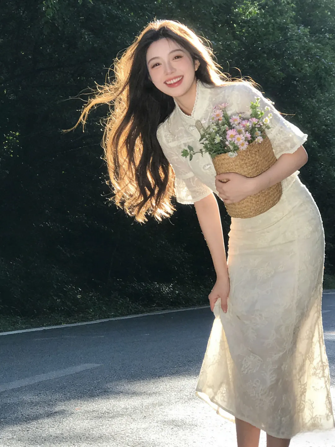 

Элегантное летнее длинное платье для женщин: модное облегающее миди-платье из хлопка с коротким рукавом, принтом и удобной посадкой на средней талии