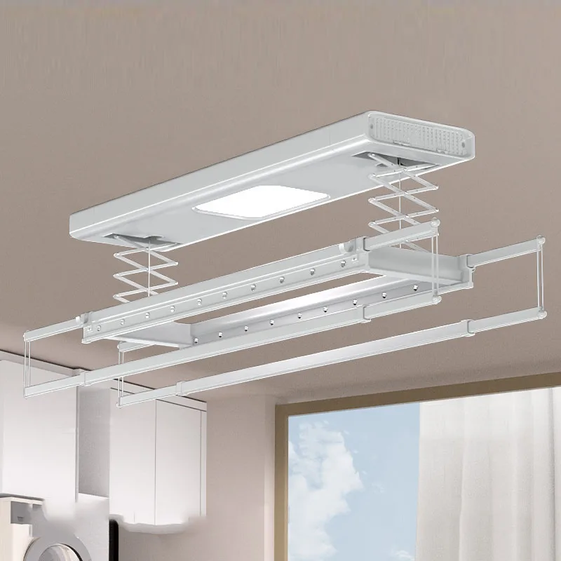 Smart Electric Clothes Drying Rack with LED Lighting Adjustable Drying Time for Indoor and Balcony Use view 3