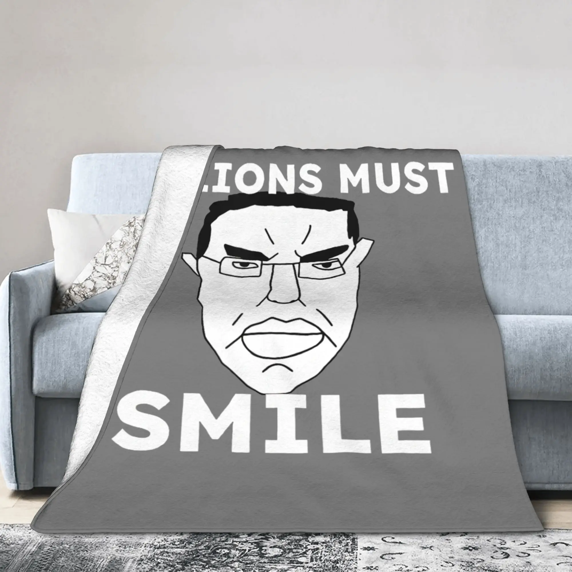 Chudjak Chud Billions Must Smile Plush Blankets Brainrot Meme Novelty Throw Blankets for Home Ultra-Soft