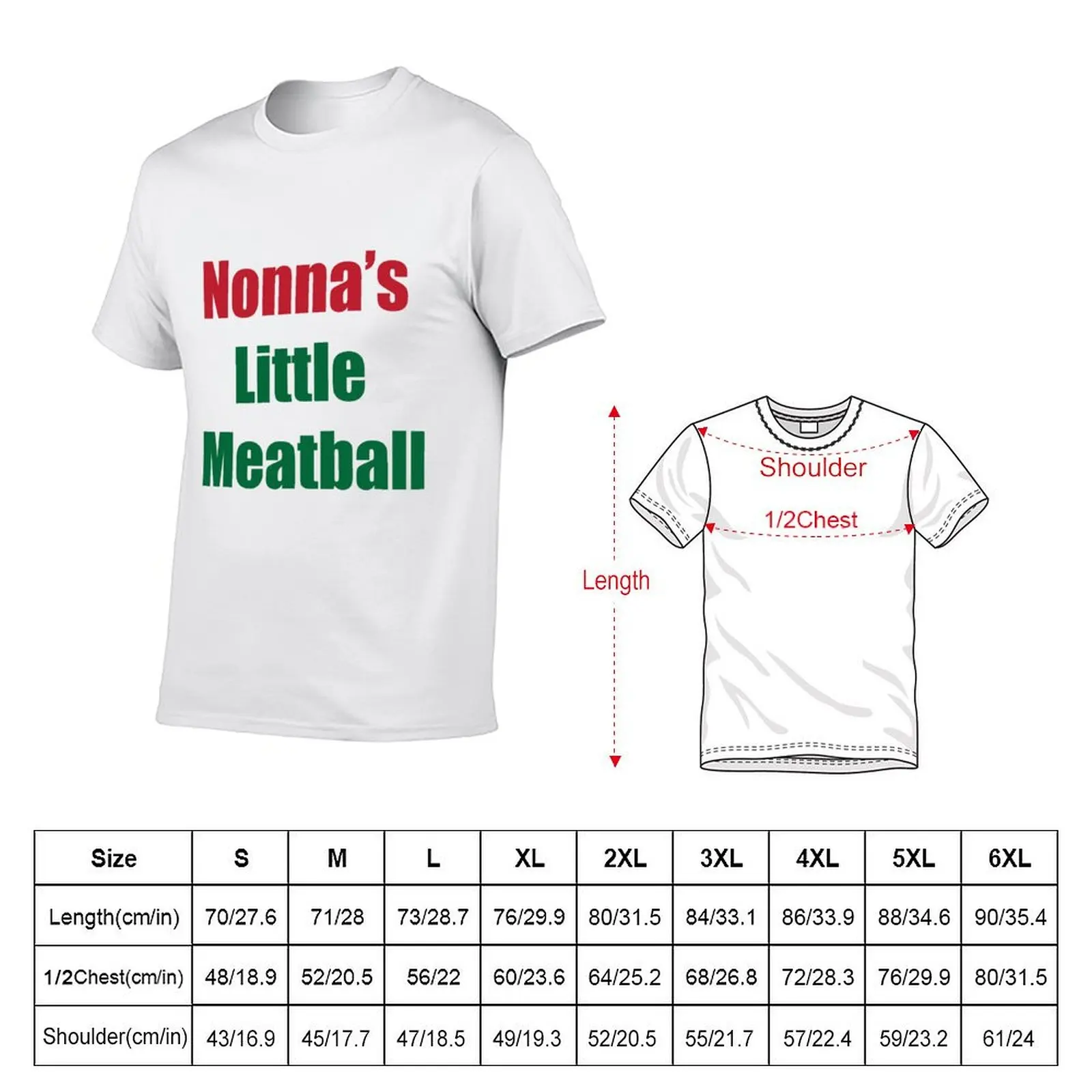 Nonna's Little Meatball T-Shirt Soft Lightweight Cotton T-Shirt