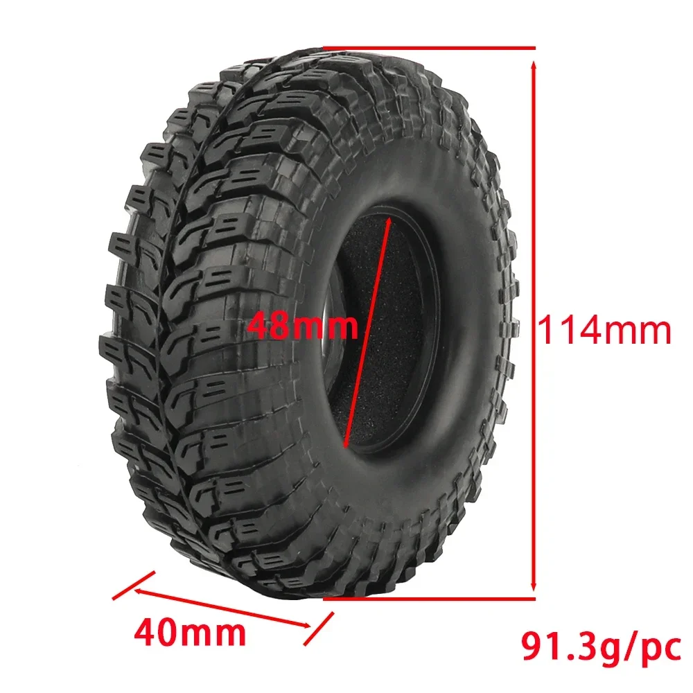 1/4p 1.9 Inch 110-125mm Rubber Tire For 1/10 RC Rock Crawler D90 D110 AXIAL SCX10 II III CAPRA TRX4 TRX6 RGT Gen8 1.9\