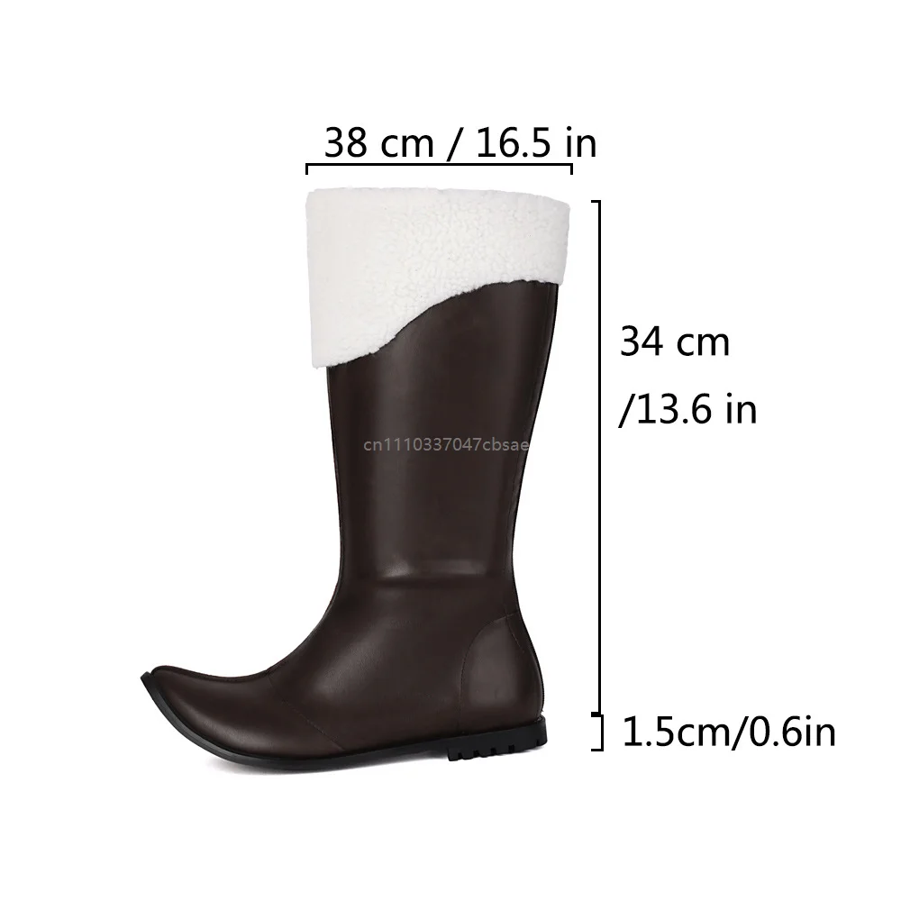 Renaissance Medieval Pirate Boots Mixed Color Pu Leather Fur Lined Boot Gothic Knight Cosplay Costume Pointed Toe Shoes 2026 2