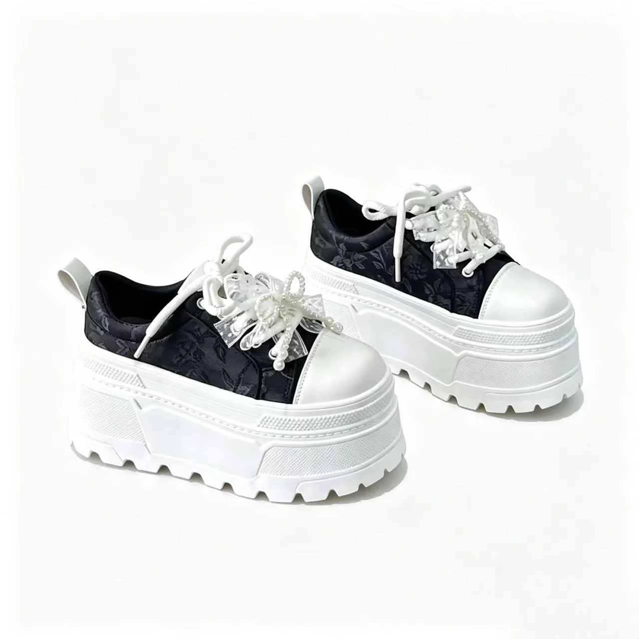 Women's Thick-Heeled Classic White Sneakers Spring/Autumn New Style Single Shoes Match Skirts Versatile Casual Board Shoes view 6