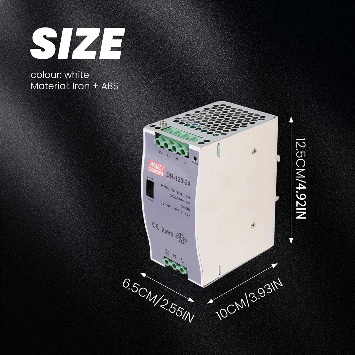 -120-24 120 واط الصناعية الصف السكك الحديدية التيار الكهربائي 24V5A تحويل التيار الكهربائي السكك الحديدية تصاعد تحويل التيار الكهربائي