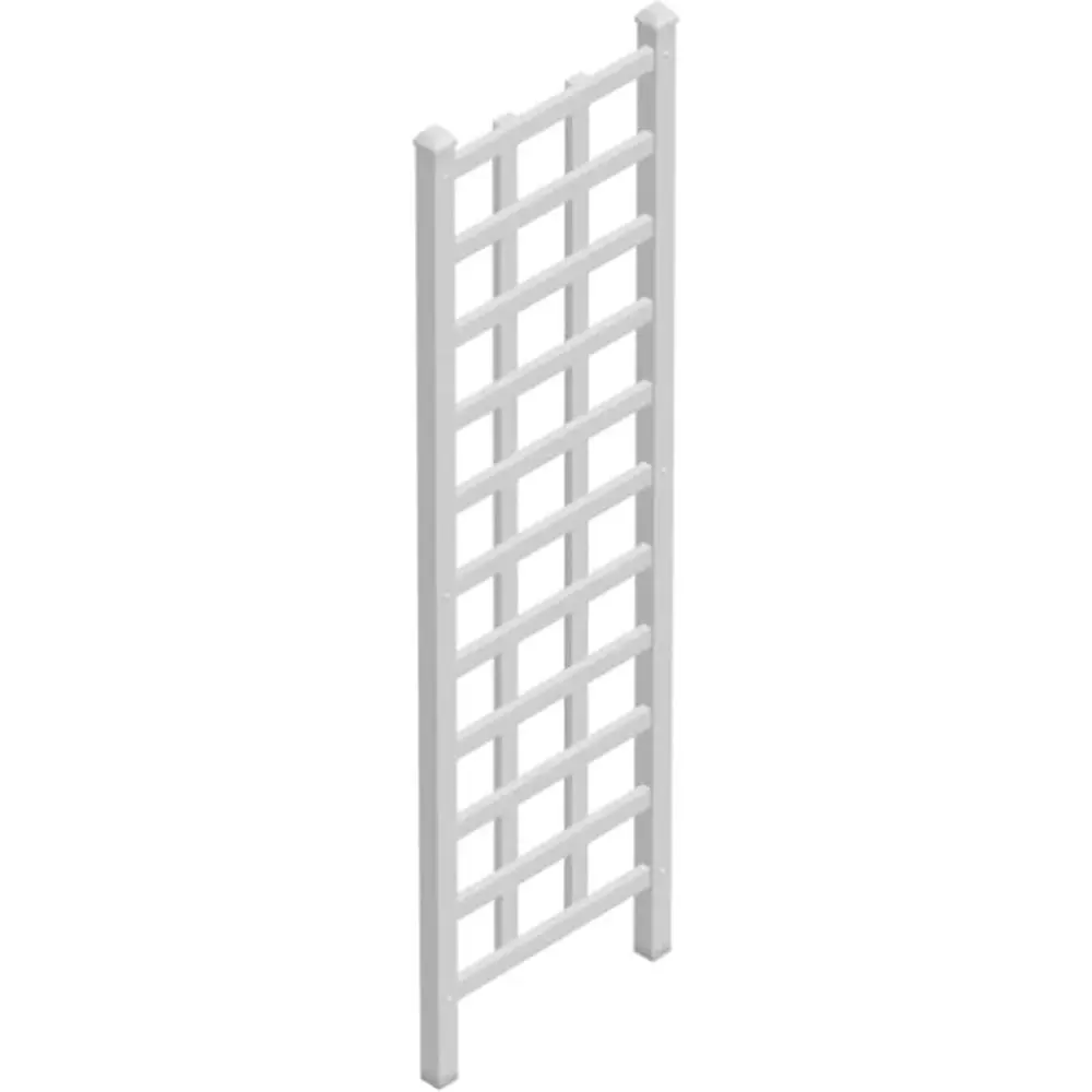 

22x75 Inch White PVC Vinyl Outdoor Patio Garden Trellis with Ground Anchors