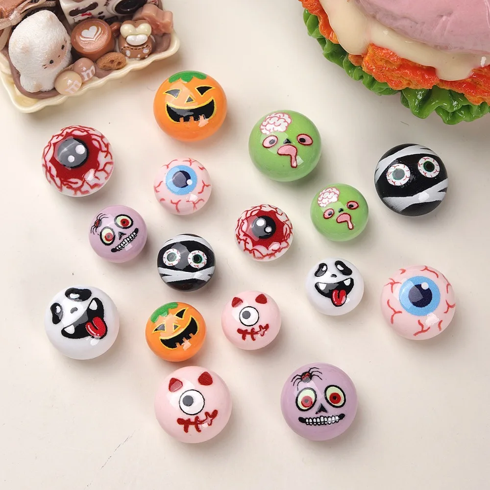 10pcs Mini Kawaii Cute Halloween Flat Back Cabochons Scrapbook Diy  Party Hairpin Accessories Home Decoration Craft