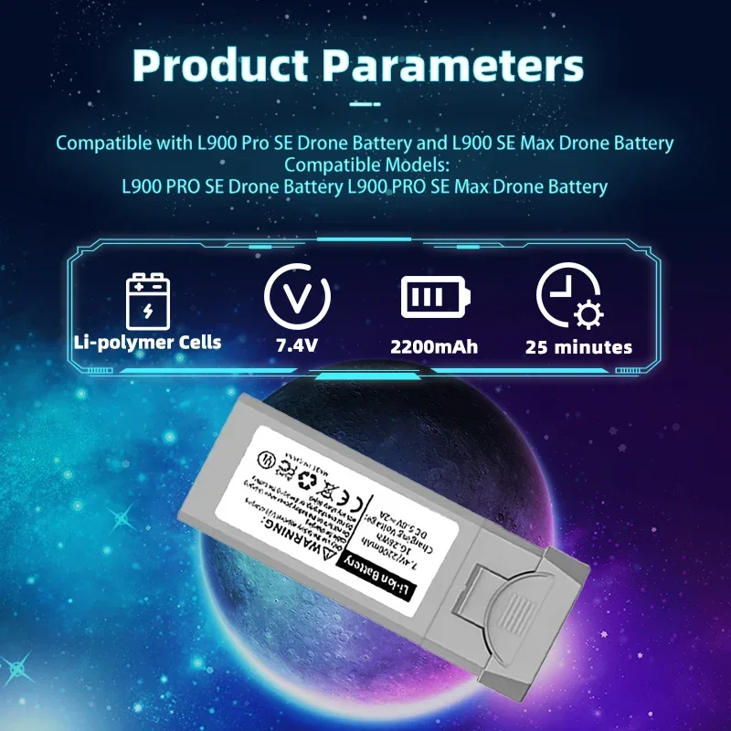 7.4V 2200mAh Drone Battery for LYZRC L900 Pro SE Accessory Replace of L900 SE Max LiPo Cells RC Quadcopter Uav Parts