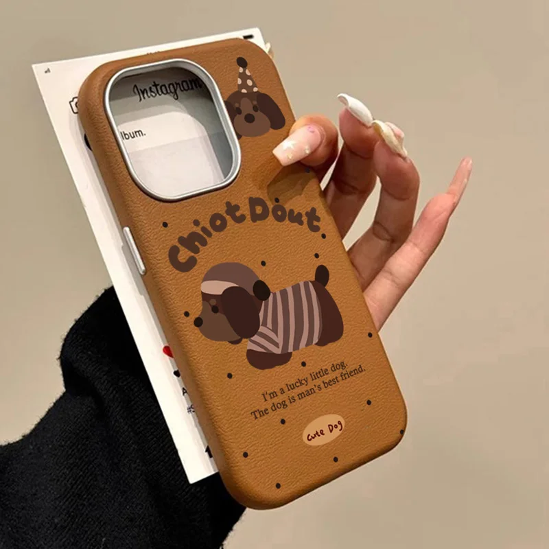 

Cute Cartoon Dog Leather Case for Xiaomi Redmi Note 13 4G 13C 12 12S 12C 11 11S 10 10S 14C 13 14 Pro Plus 5G Shockproof Cover