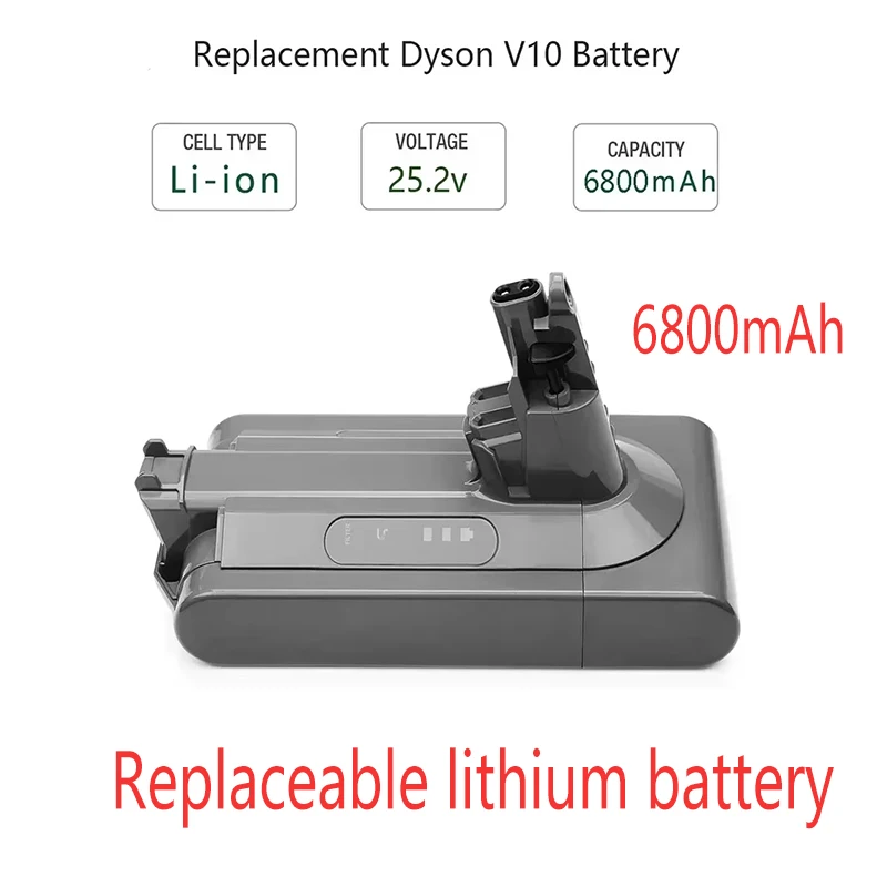 

New 25.2V 6800mAh Replacement Battery for Dyson V10 Absolute Cord-Free Vacuum Handheld Vacuum Cleaner Dyson V10 Battery