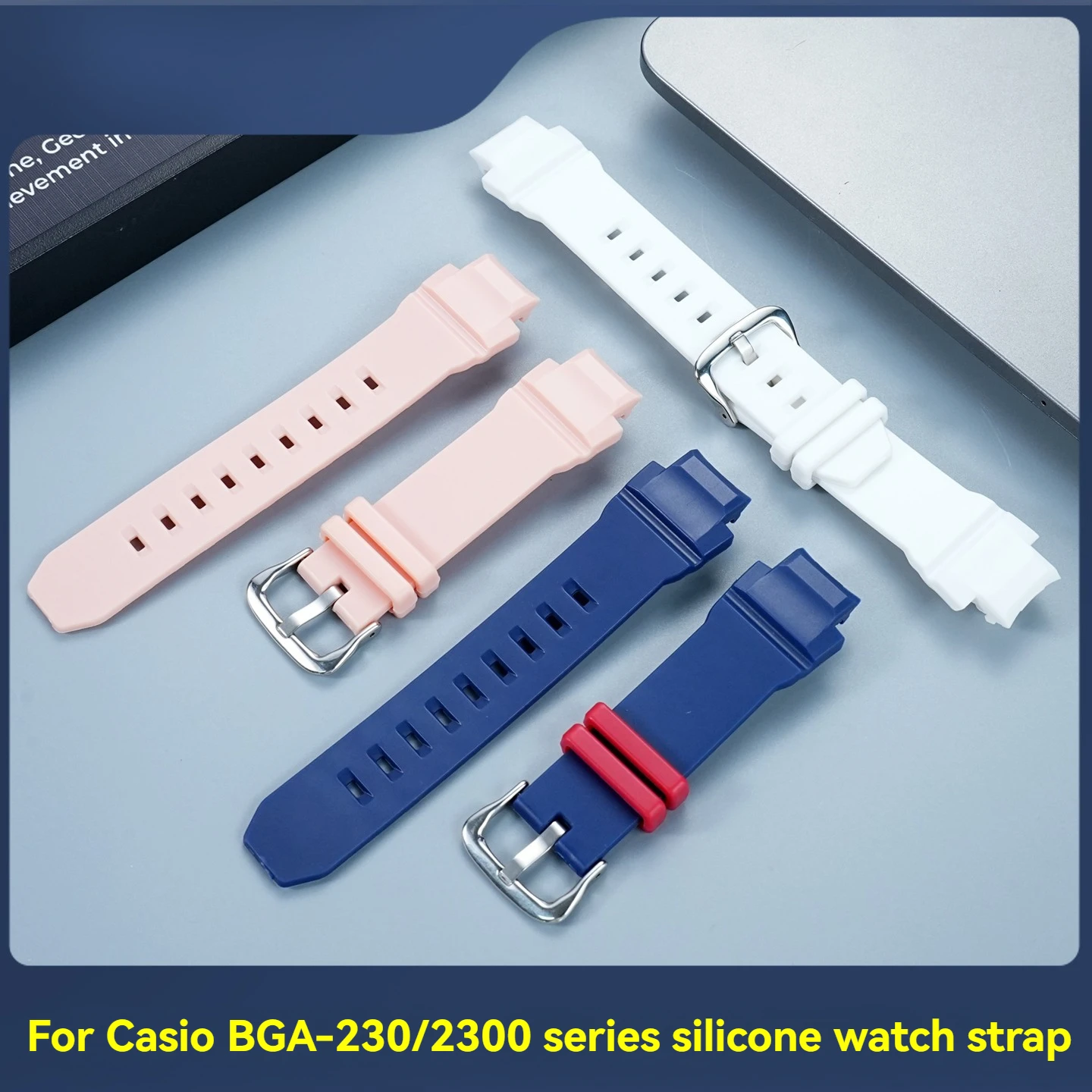 

Водонепроницаемый силиконовый ремешок для часов Casio BGA-230/BGA-2300 (модели 5508, 5464), женский браслет BABY-G, аксессуар для часов с выступающими элементами, 16 мм