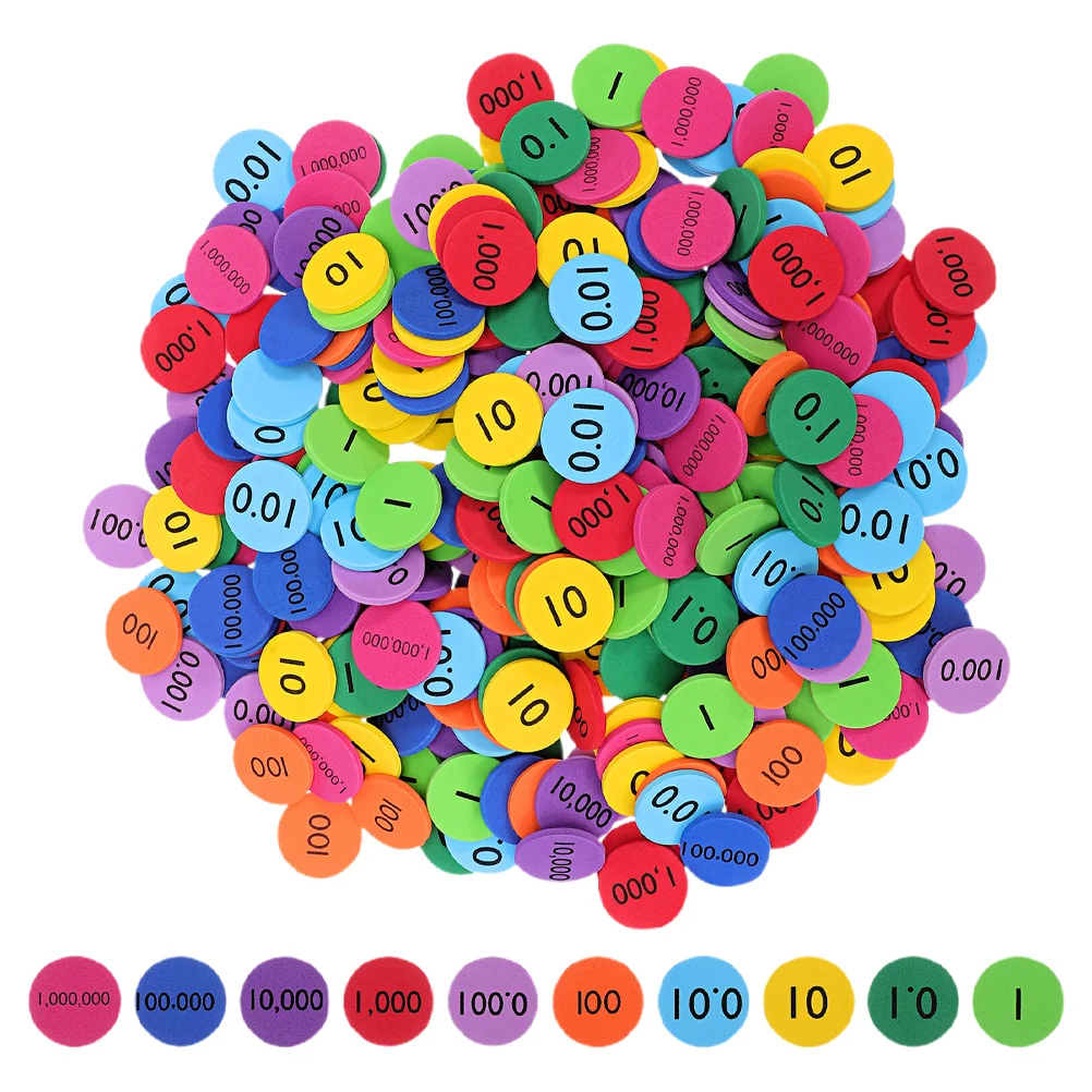 3 Set Digital Wafer Math Manipulative for Elementary Puzzle Decimal Place Value Chart Manipulatives Eva Discs Counting Child