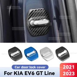 For KIA EV6 GT LINE 2021-2023 Car Door Lock Protection Cover Decoration Emblems Case Decor Auto Stainless steel Accessories