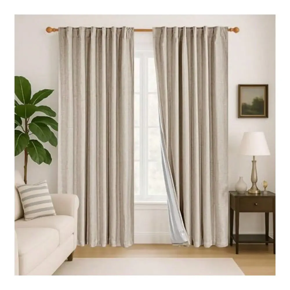 

Blocking Curtains Are Suitable For Bedrooms And Living Rooms100 Blackout LinenBlend Curtains 52 X 84 2 Panels Linen Thermal Ins