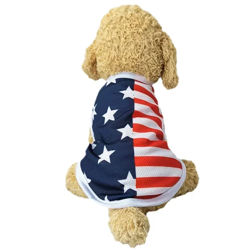 Independence Day Style Dog Clothes for Small Medium Dogs Cat Summer Breathable July 4th Festival Puppy Vest Pet Chihuahua Coat