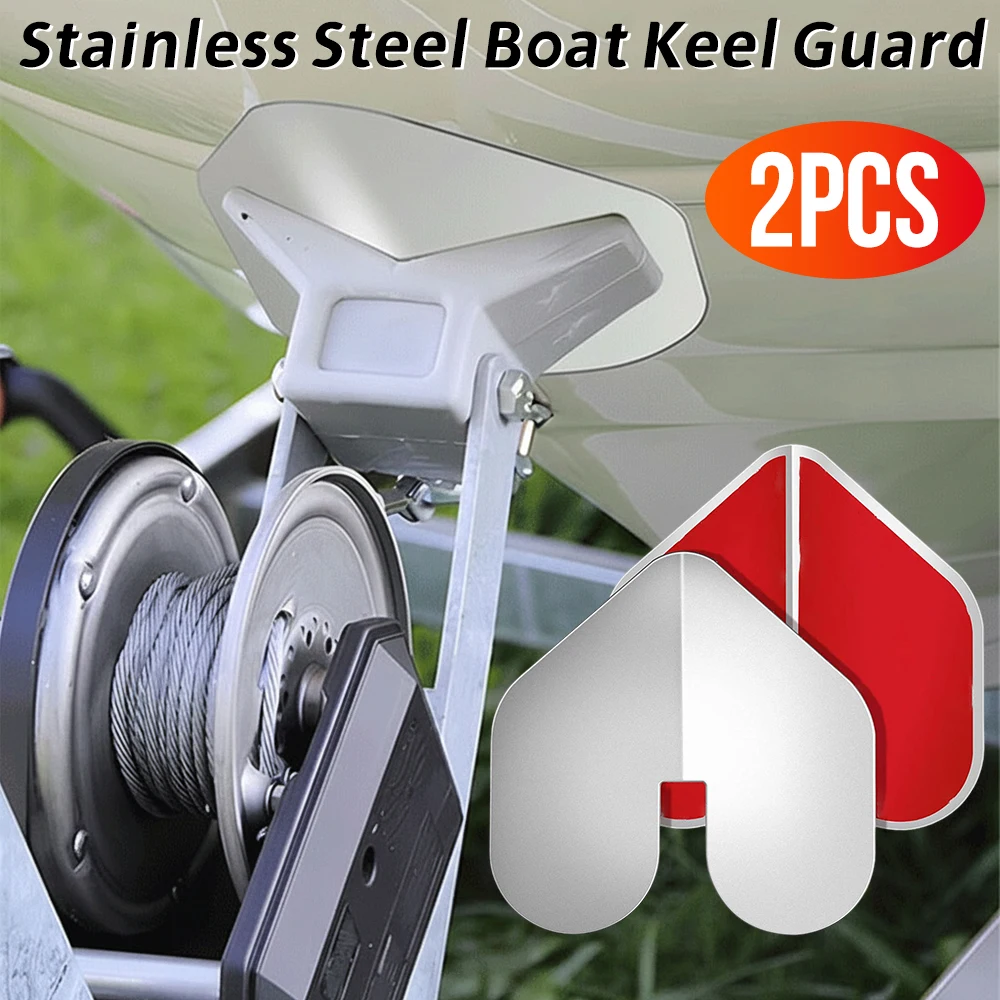 

2Pcs Stainless Steel Bow Guard with Adhesive Boat Bow Protector Wear Resist Boat Hull Shield for Wear and Scratches Protection