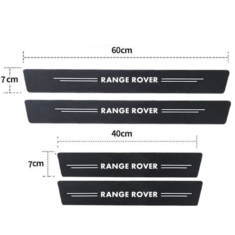 Car Door Sill Threshold Carbon Fiber Stickers For Land Rover Range Rover Sport Auto Scuff Plate Protector Anti Scratch Decals