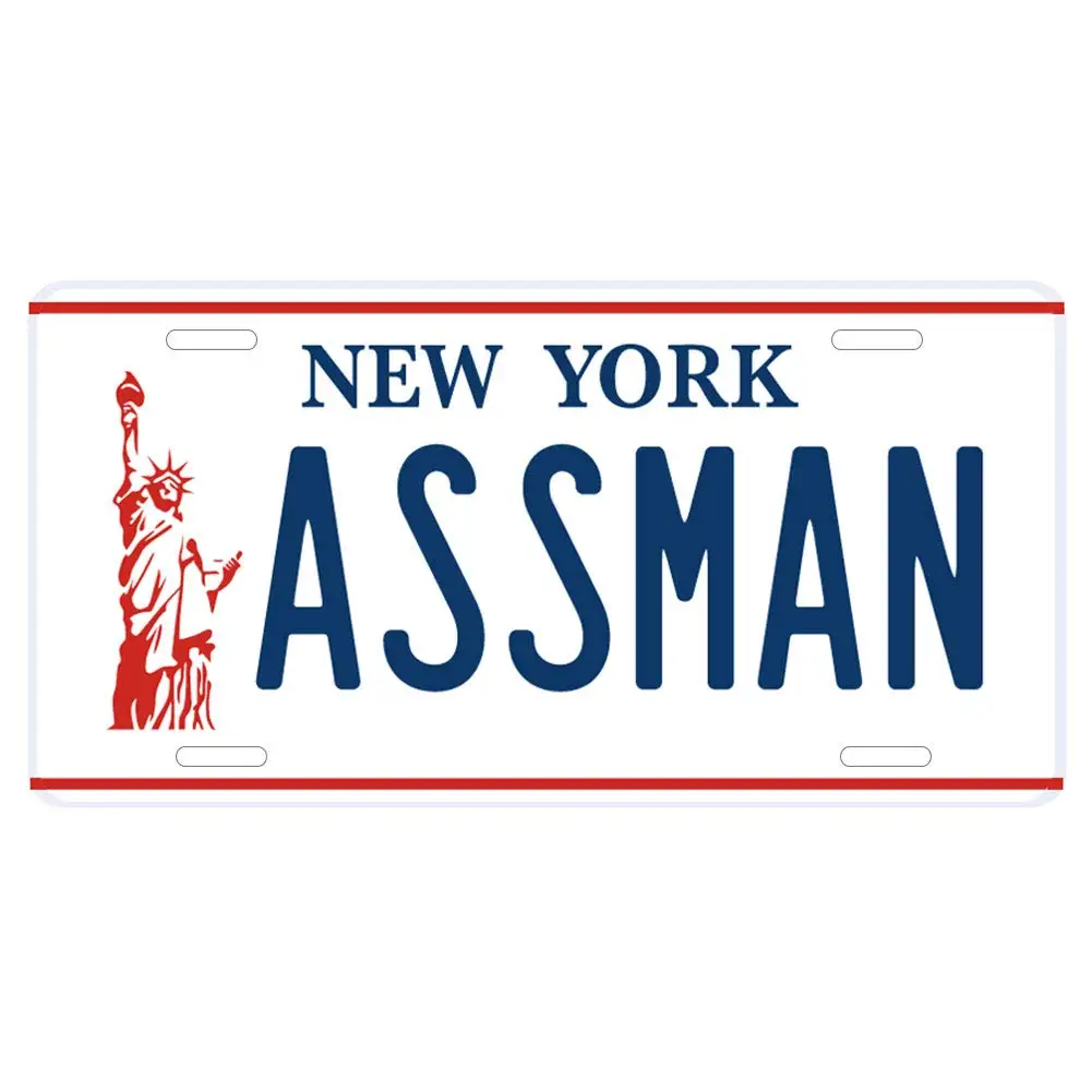 Embossed Prop Number Tag, Assman, Vanity Metal Sign, 6 x12 inches (Aluminum, Non-Distressed)