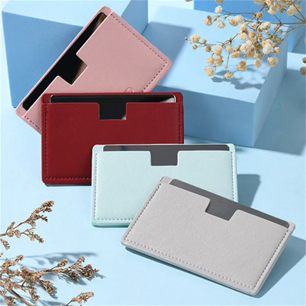 Unbreakabl Leather Square Mirror Dust-proof No Deformation Handheld Beauty Mirror Frameless Design Pocket Cosmetic Mirror Woman