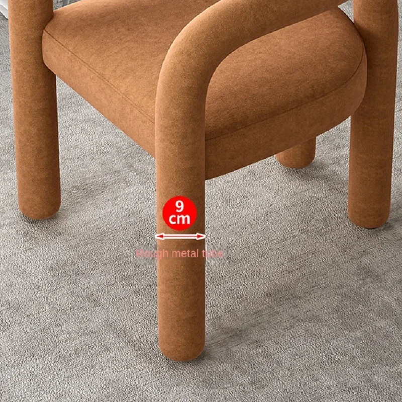 Creative Curved Armchair Hotel Homestay Cashmere Dining Chair Living Room Bedroom Backrest Leisure Chair Dropshipping