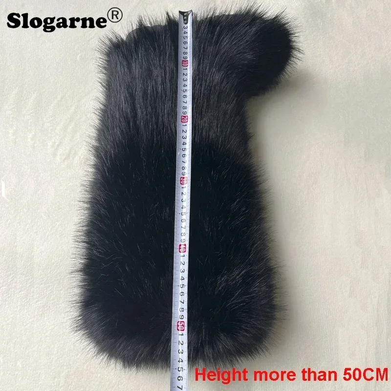 2025 Women Winter Thigh High Fluffy Boots Ladies Furry Faux Fox Fur Long Warm Shoes girls New Designer Plush Knee High Fur Boots