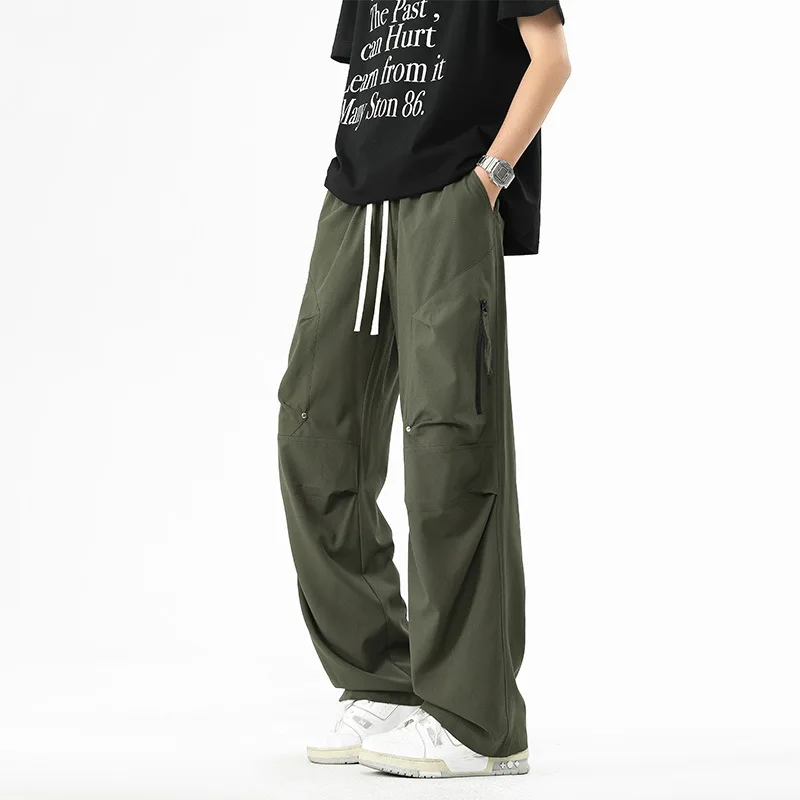 

Overalls men's spring and autumn tide brand wide-leg casual pants 2025 boys straight tube loose
