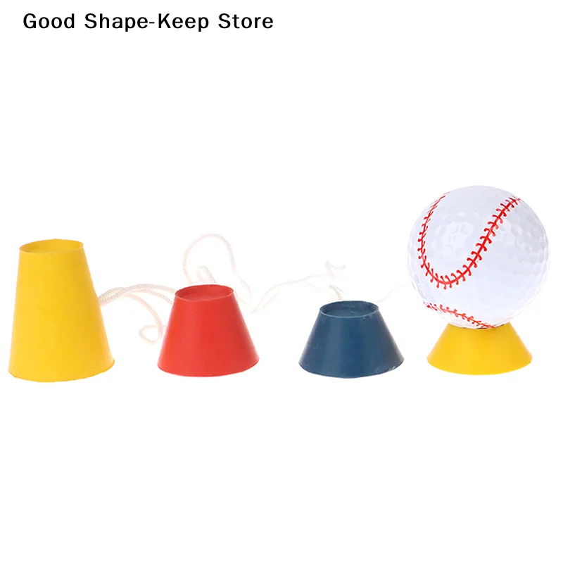 1Set Golf 4-In-1Tees Outdoor Sports Different Heights Rubber Winter Golf Tees With Rope Driver Home Range Ball Training Practice