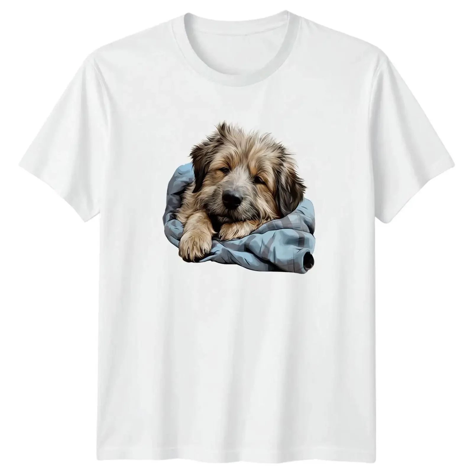 Schläfriger Welpe Hund in Kuscheldecke T Shirt Hundeliebhaber Kunst Haustiere Geburtstag vintage Washed fashion Unisex Soft