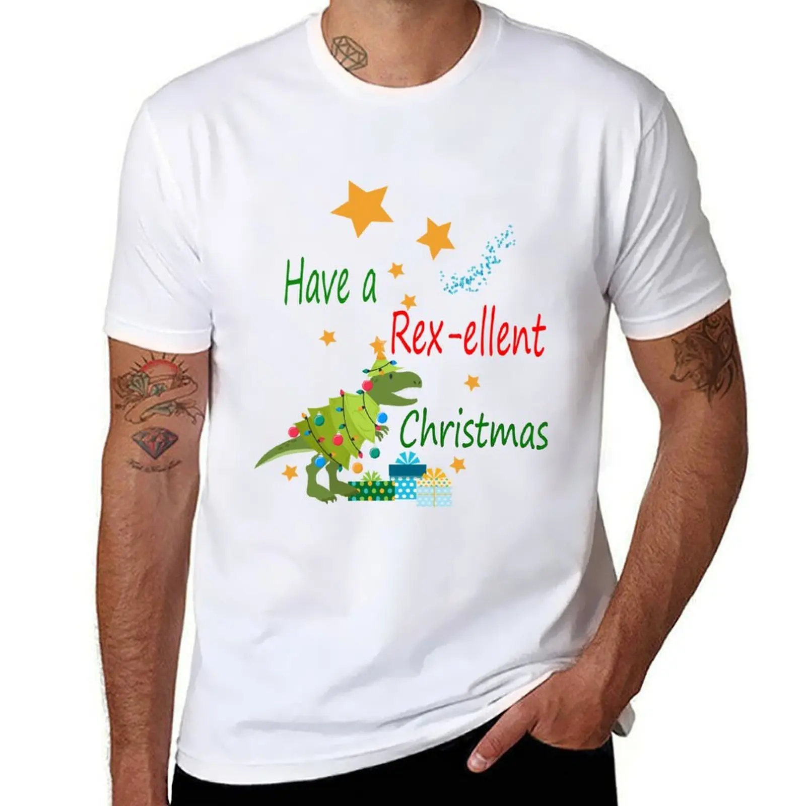 Dinosaur Christmas t-shirt T-Shirt man t shirt graphic funny t shirts man T-Shirt