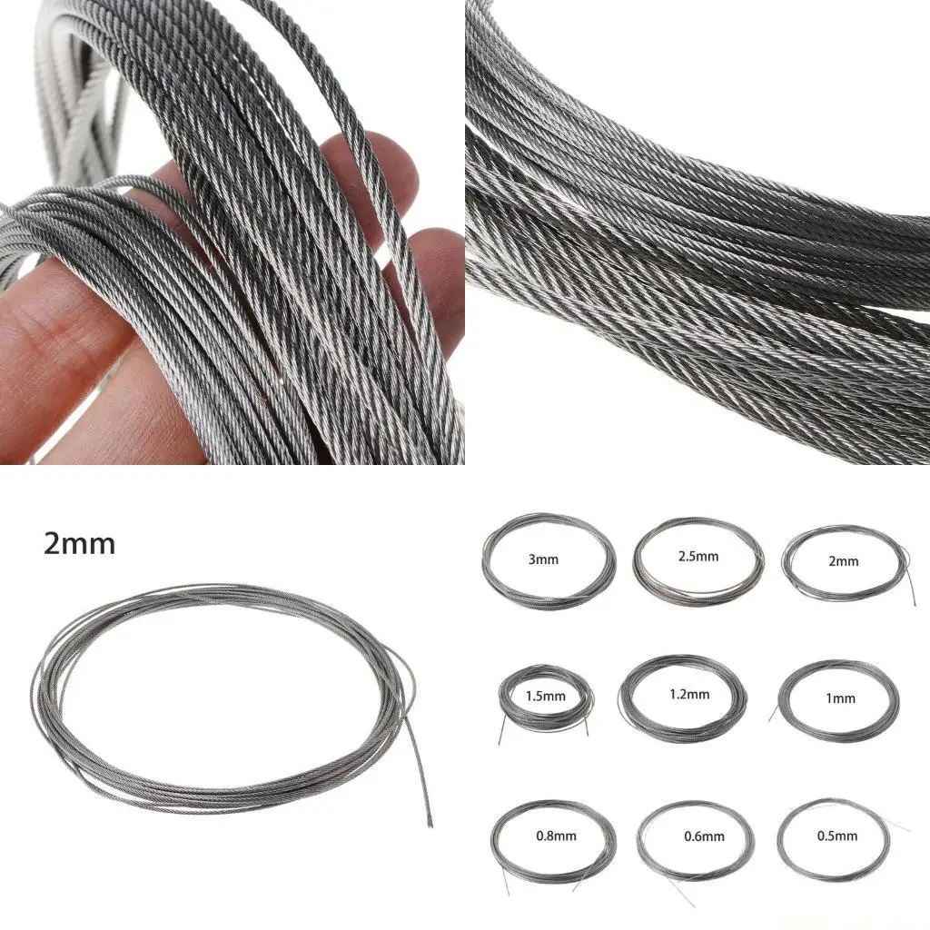 A2BE 10 Meters Soft Steel Wire Rope for Outdoor Gardening Tools  Strong Load-Bearing