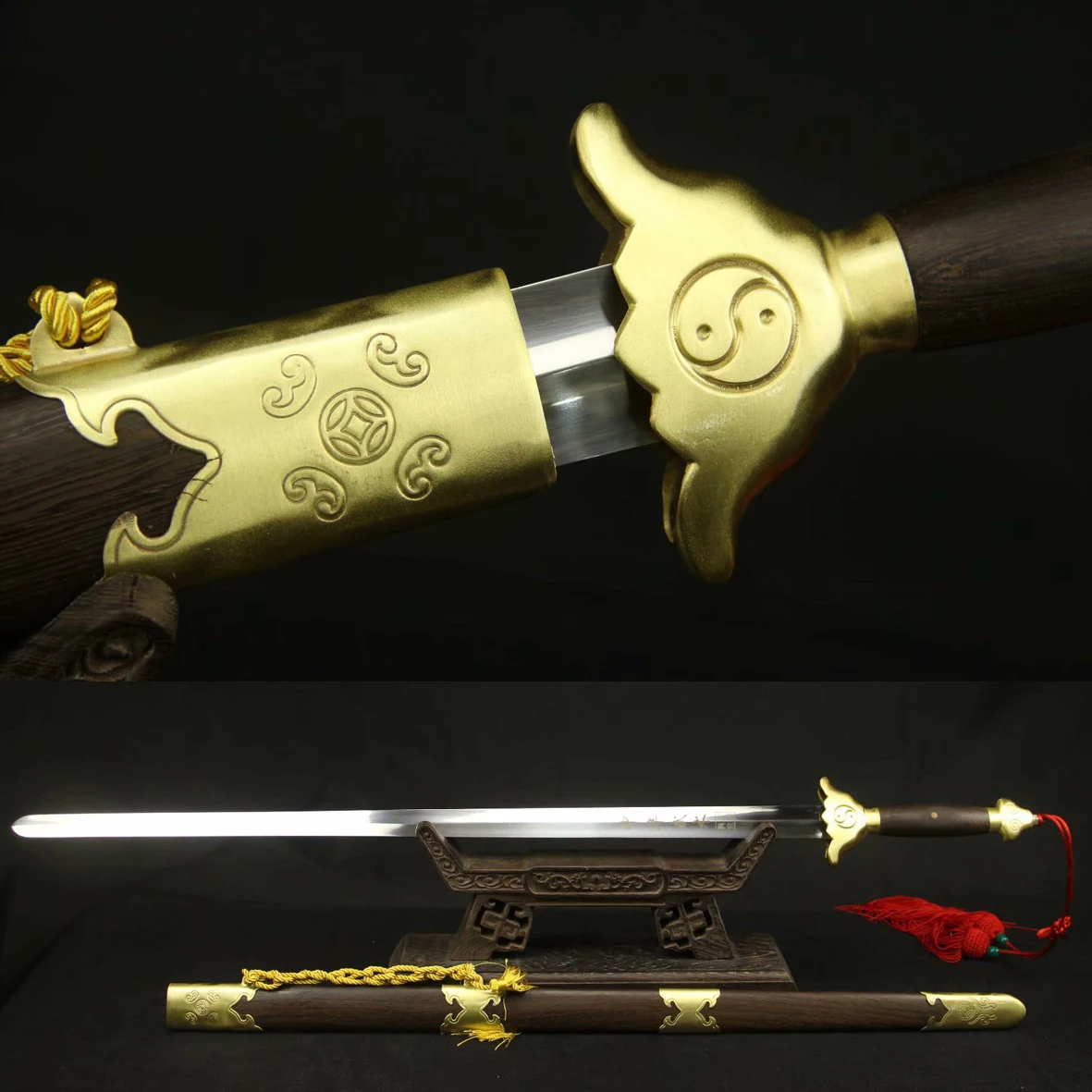 

Chinese Ruyi Tai Chi Sword Kung Fu, beautiful martial arts, bending,male and female performance dance,stainless steel soft sword