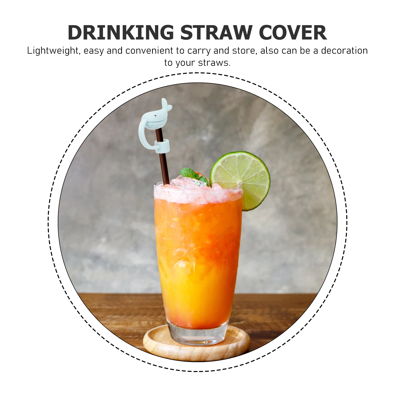 

10pcs Silicone Straw Covers Cute Whale Dust proof Lightweight Storage Cap Disposable Kitchen Bar Accessories Straw Tips