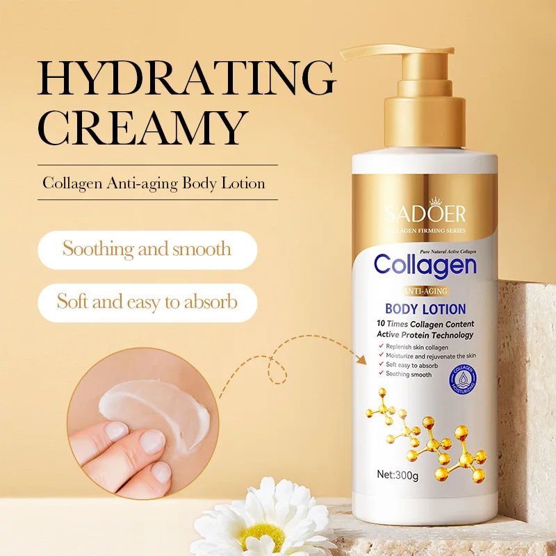 Collagen Body Cream Moisturizing Hydrating Non-greasy Anti-Aging Peeling Body Whitening Cream Body Care