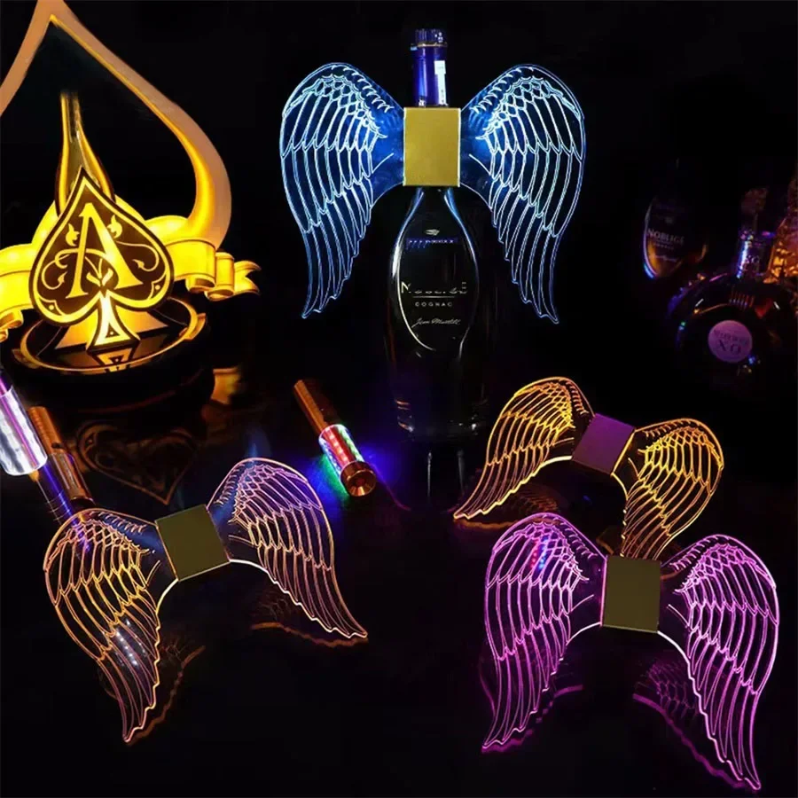 Rechargeable Champagne Topper Bottle Service Glowing Butterfly Wings Strobe Baton Led VIP Bottle Sparkler lights for Night Clubs