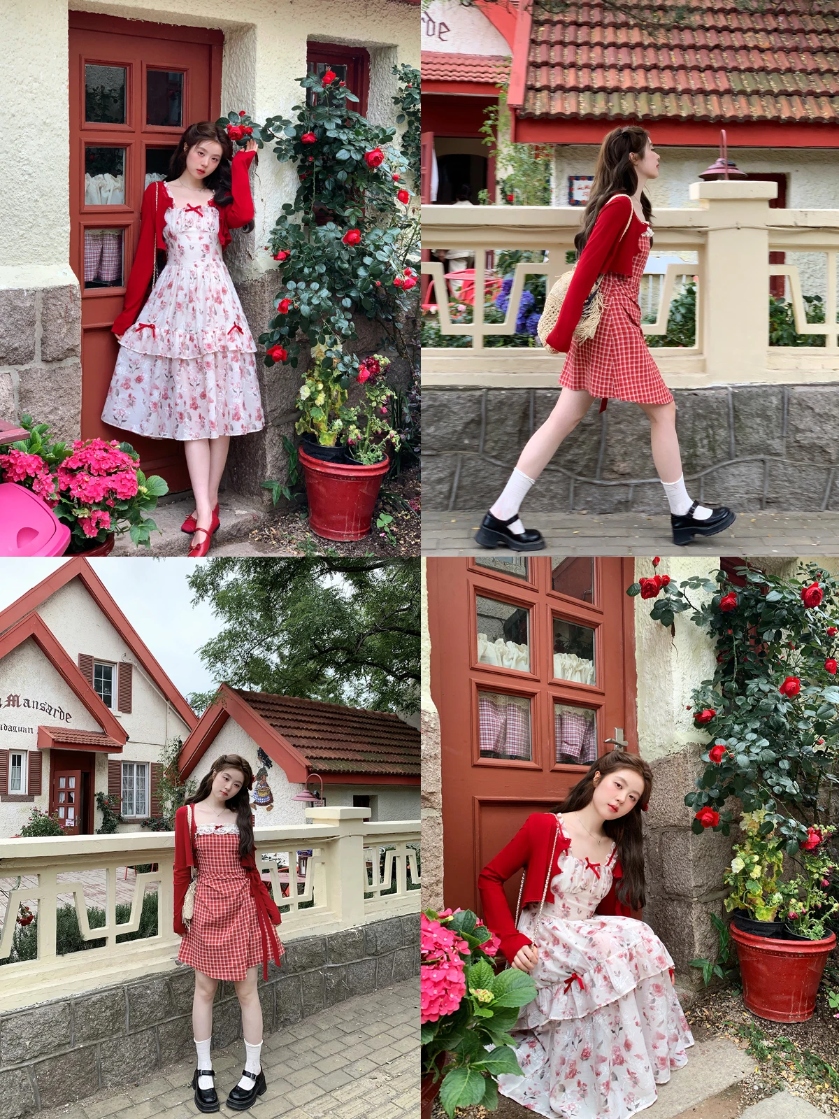 

Sweet Sle plus Size Rose Print Maxi Dr with Belt Detail Off-oulder Open Cardigan Strap Dr for Plump Girls