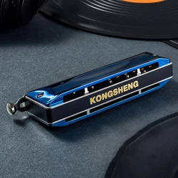 Kongsheng 12 Holes Chromatic Harmonica Blue C Key  Professional Mouth Harmonica Professional Musical Instrument Mouth Harp Gifts