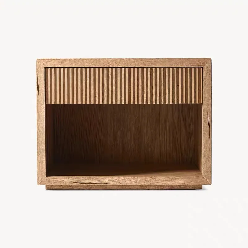 

Vintage Country Modern Simple Single Drawer Bedside Table Solid Wood Bedroom