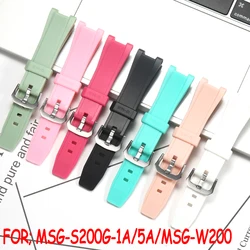 Watch Accessories Suitable for Casio MSG-S200G-1A/5A MSG-W200 Men's Replacement Band Resin Rubber Waterproof Watch Strap