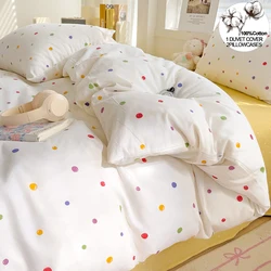 Adorable Minimalist 100% Cotton Duvet Cover Set with Pillowcases - Single or Double Bed Sizes, Add Touch of Cuteness to Bedroom