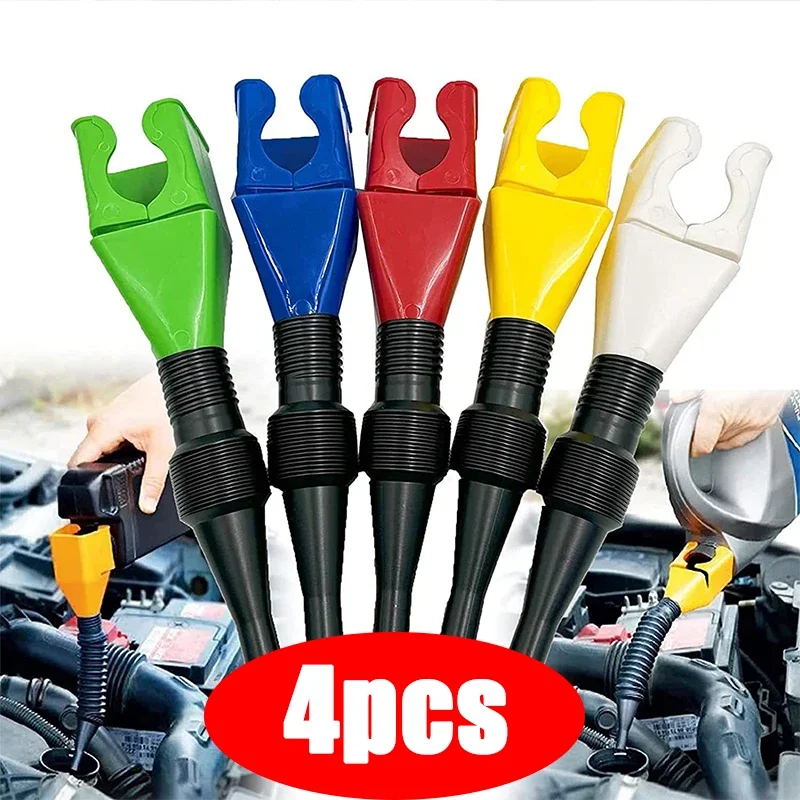 

3/4pcs Folding Telescopic Hose Refueling Funnel Motorcycle Refueling Gasoline Engine Oil Filter Car Repair Tool Auto Accessories