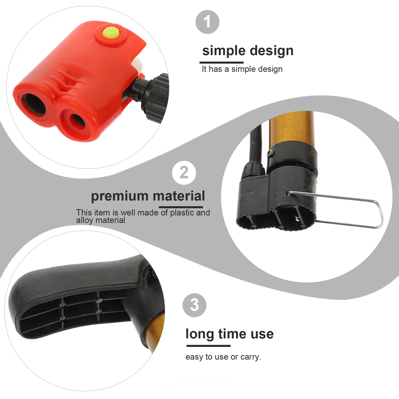 المدمجة المحمولة ارتفاع ضغط دراجة الإطارات مضخة القدم نافخة للدراجات النارية الكرة سبيكة البلاستيك خفيفة الوزن دائم مضخة الهواء