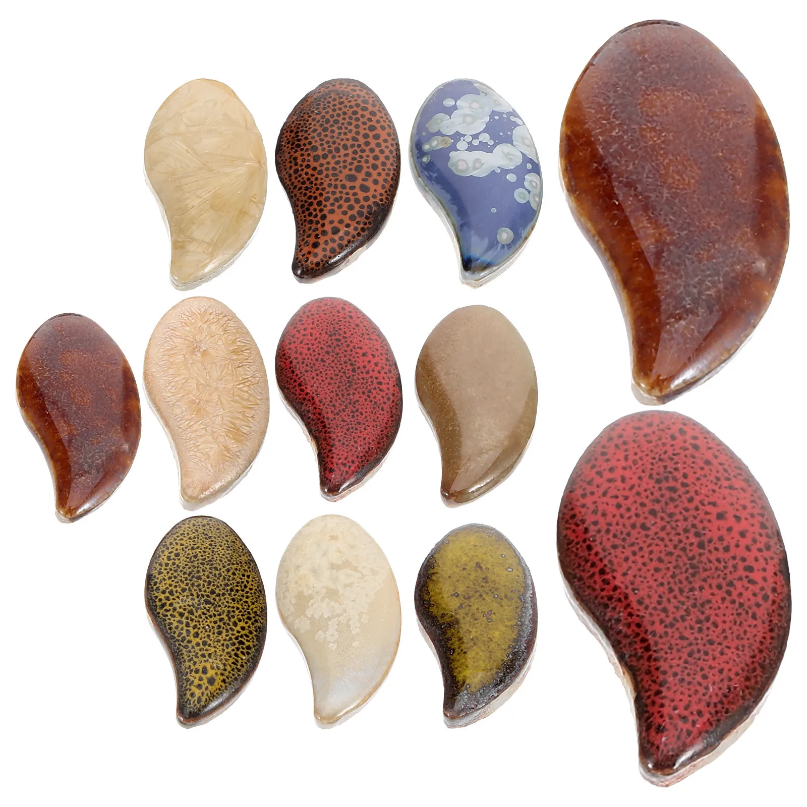 

1Pack Colorful Kiln-Change Ceramic Tiles Assorted Petal Mosaic Pieces for DIY Crafts Smooth Flat Back Decorative Art Supplies