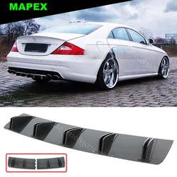 For Mercedes CLS W219 W218 C218 Carbon Look Rear Bumper Diffuser Shark Fin Splitter