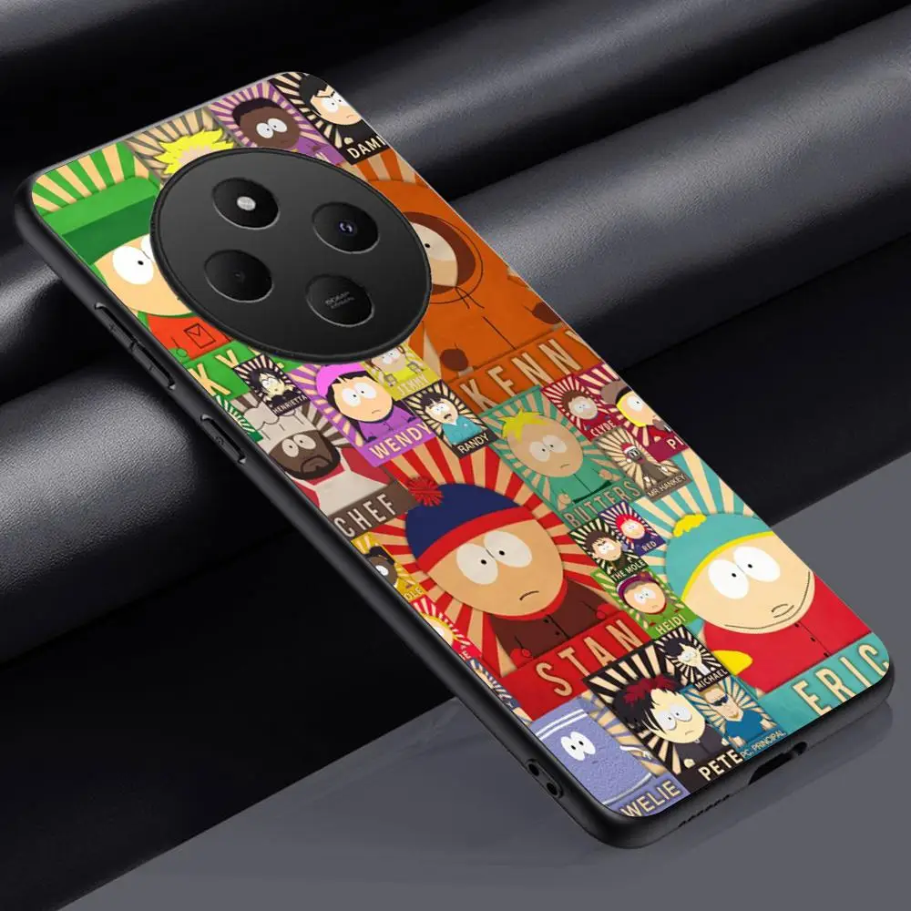 South parks cute cartoon pattern design Phone Case For Redmi 14C 13C 12C Note14 13 12 11 10 Pro Plus S Soft Black Phone Cover